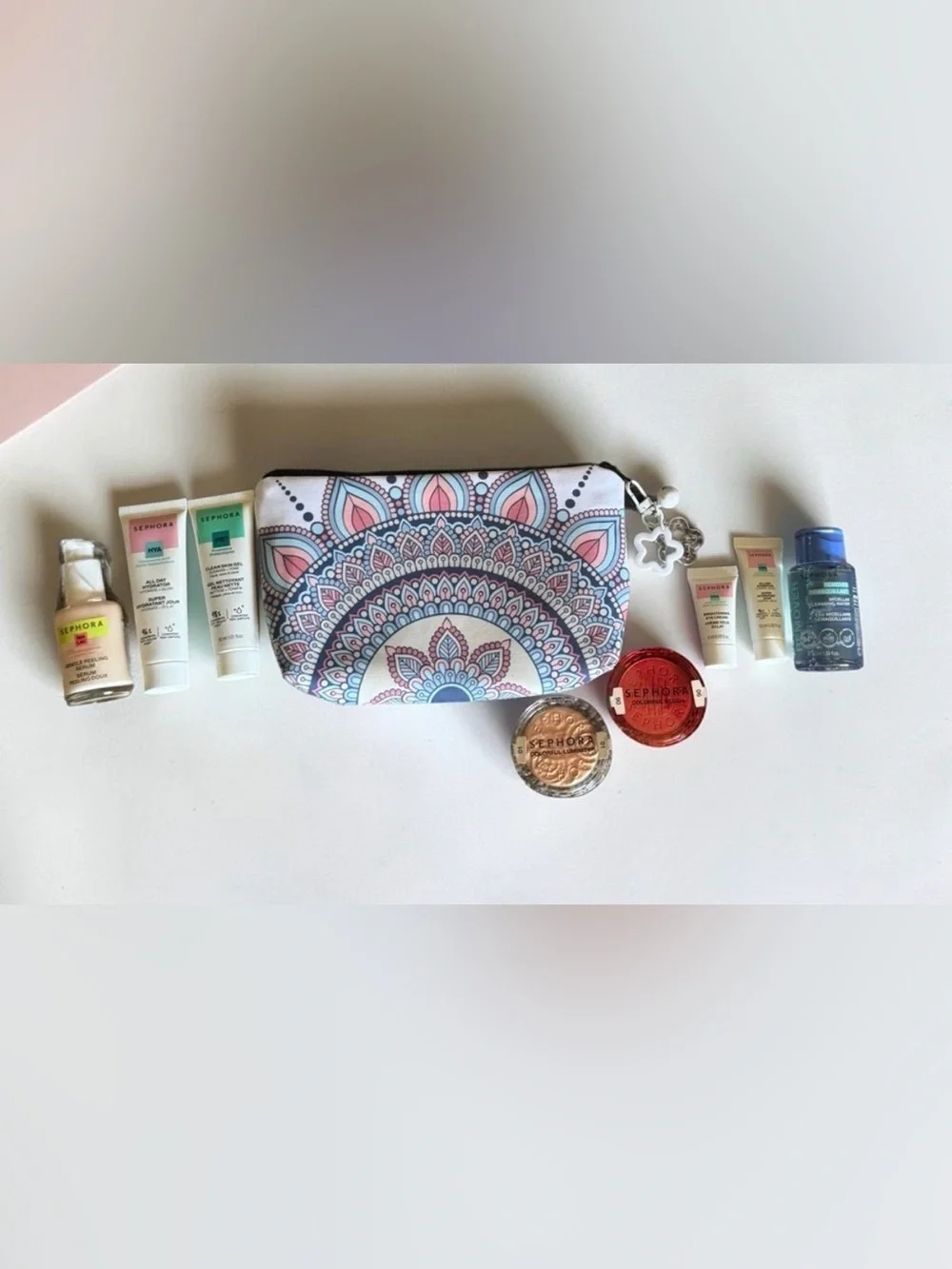 9 piece Sephora bundle Mandala Print Cosmetic Pouch